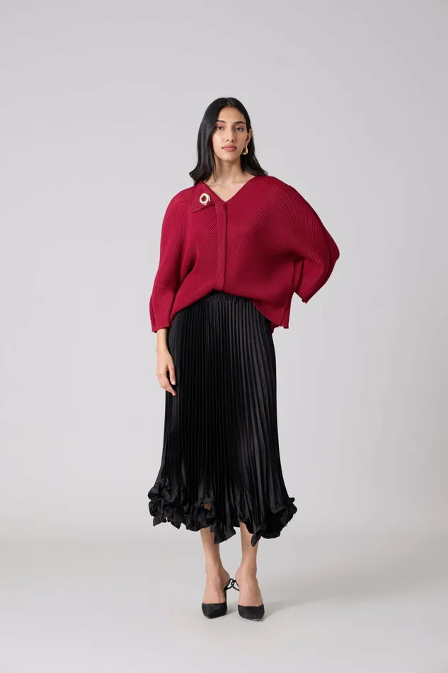 Scarlet Sage Tops Eres Top 8211 Maroon 8211 Women