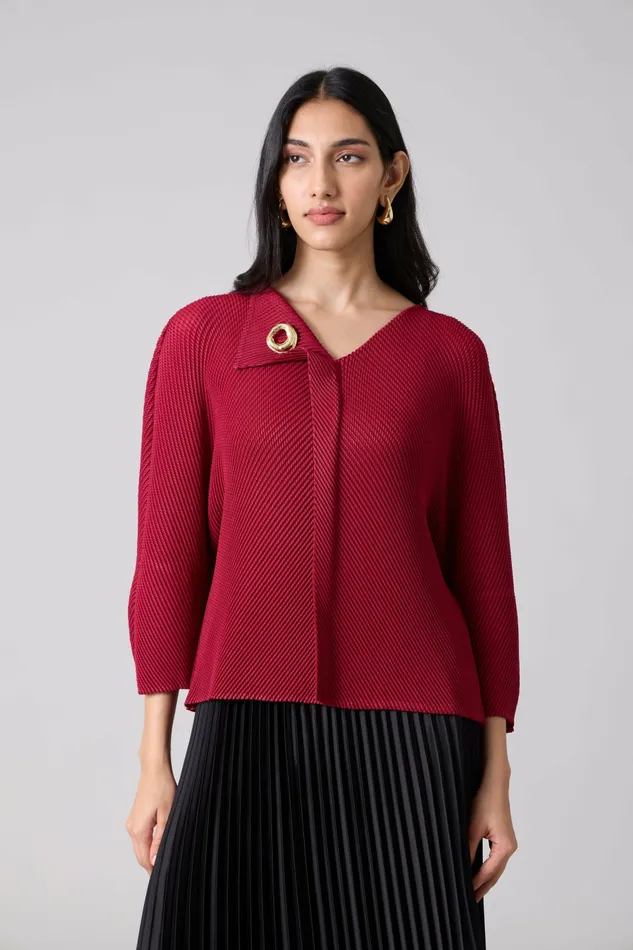 Scarlet Sage Tops Eres Top 8211 Maroon 8211 Women