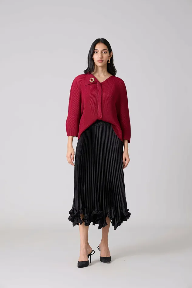 Scarlet Sage Tops Eres Top 8211 Maroon 8211 Women