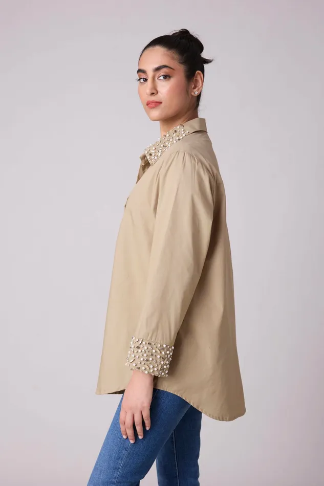 Scarlet Sage Tops Felix Shirt 8211 Khaki 8211 Women