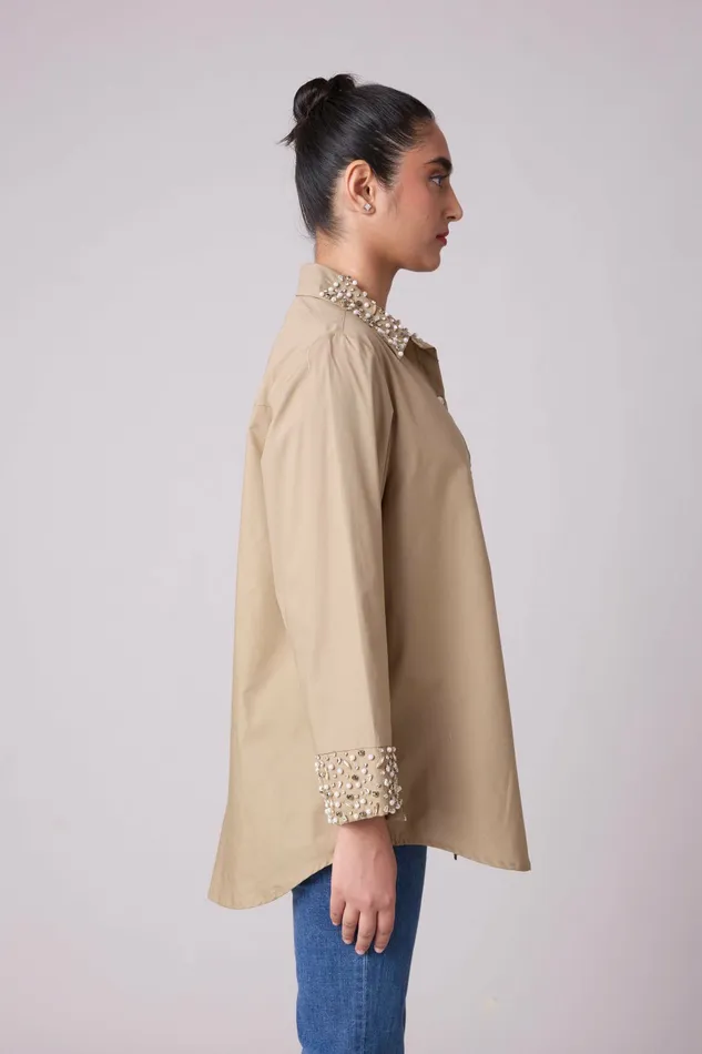 Scarlet Sage Tops Felix Shirt 8211 Khaki 8211 Women