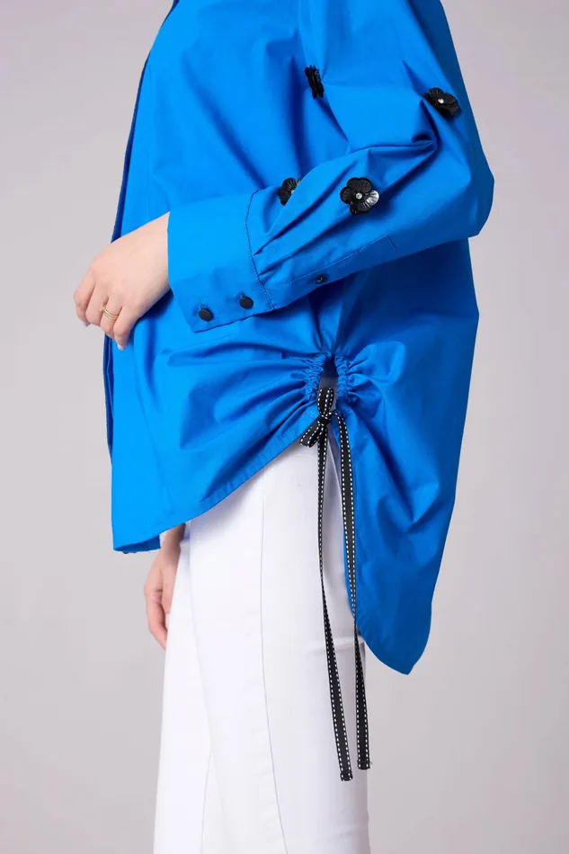 Scarlet Sage Tops Sawyer Applique Shirt 8211 Aster Blue 8211 Women