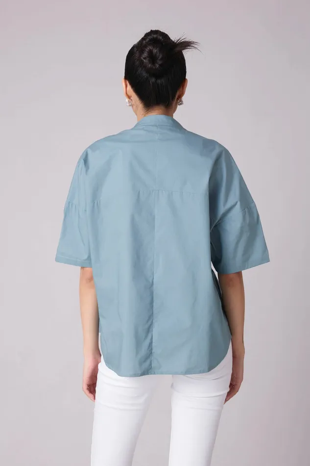 Scarlet Sage Tops Tatum Shirt 8211 Stone Blue 8211 Women