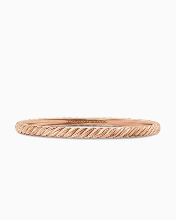 Sculpted Cable Bangle Bracelet In 18K Rose Gold 46mm Women David Yurman Bangle