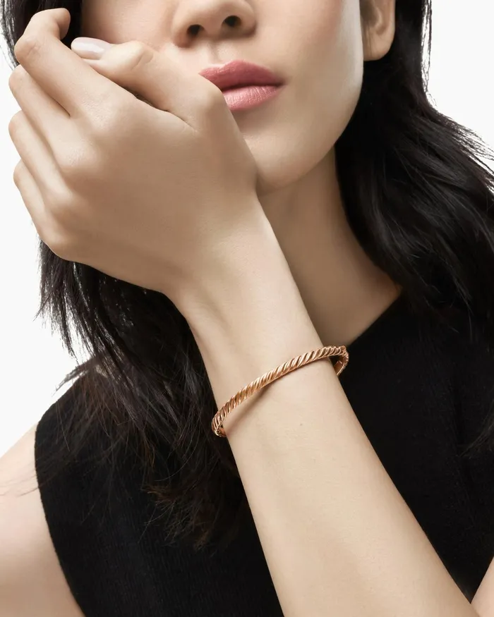 Sculpted Cable Bangle Bracelet In 18K Rose Gold 46mm Women David Yurman Bangle Sculpted Cable Bangle Bracelet In 18K Rose Gold 46mm Women David Yurman Bangle