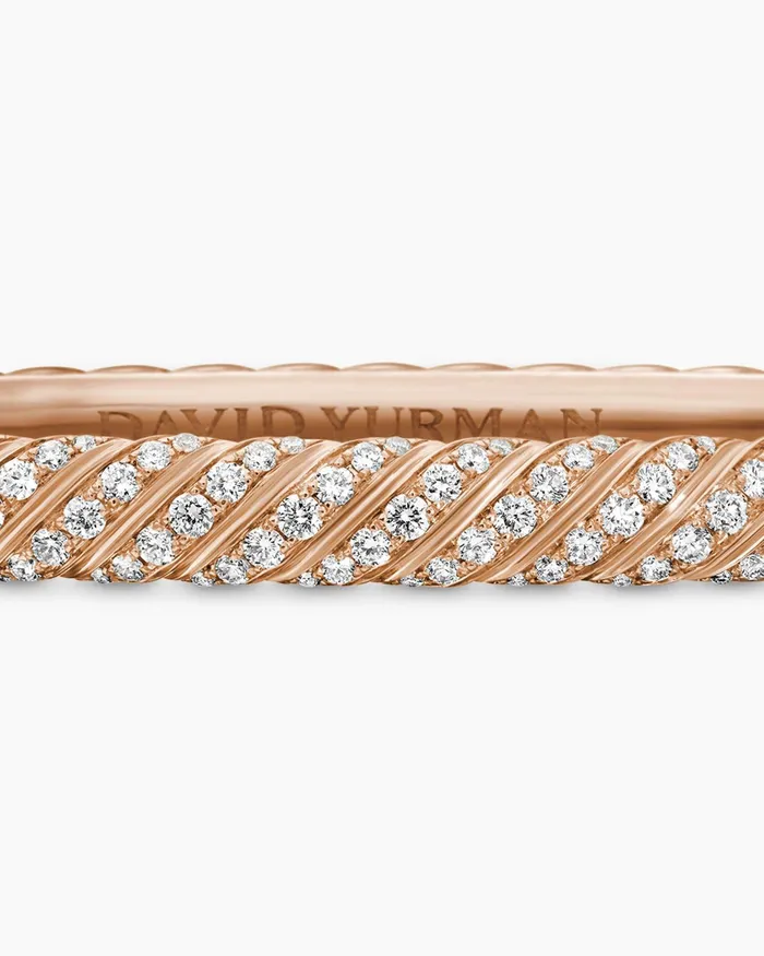 Sculpted Cable Bangle Bracelet In 18K Rose Gold With Diamonds 46mm Women David Yurman Bangle Sculpted Cable Bangle Bracelet In 18K Rose Gold With Diamonds 46mm Women David Yurman Bangle