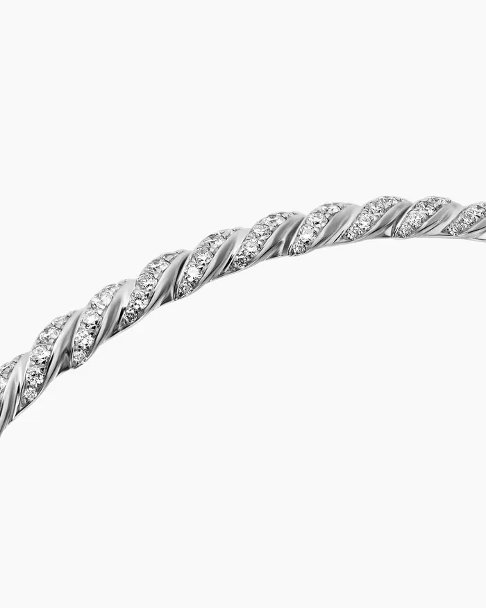 Sculpted Cable Flex Bracelet In 18K White Gold 35mm Women David Yurman Bangle Sculpted Cable Flex Bracelet In 18K White Gold 35mm Women David Yurman Bangle