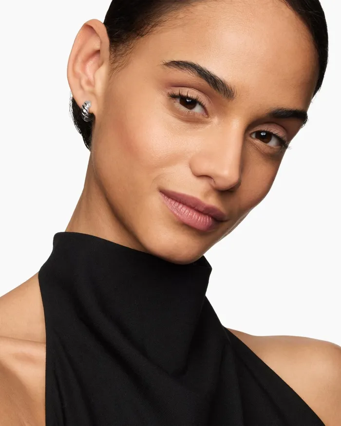Sculpted Cable Hoop Earrings In Sterling Silver 144mm Women David Yurman Hoop Sculpted Cable Hoop Earrings In Sterling Silver 144mm Women David Yurman Hoop