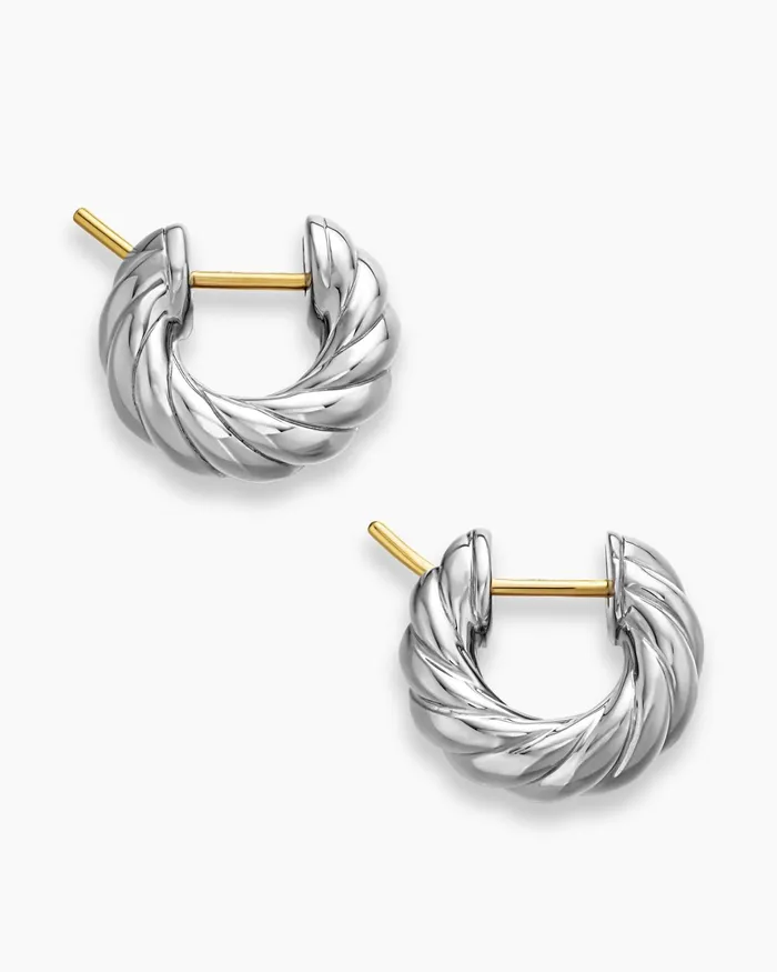 Sculpted Cable Hoop Earrings In Sterling Silver 144mm Women David Yurman Hoop Sculpted Cable Hoop Earrings In Sterling Silver 144mm Women David Yurman Hoop