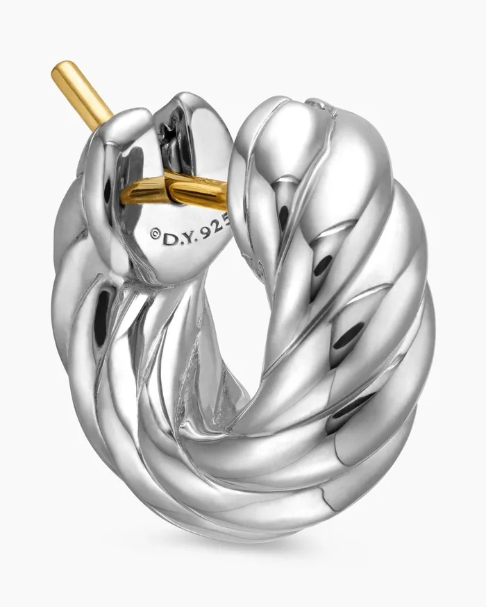 Sculpted Cable Hoop Earrings In Sterling Silver 144mm Women David Yurman Hoop Sculpted Cable Hoop Earrings In Sterling Silver 144mm Women David Yurman Hoop