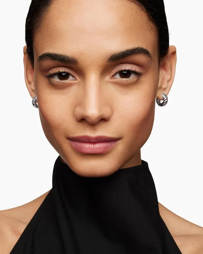 Sculpted Cable Hoop Earrings In Sterling Silver 144mm Women David Yurman Hoop Sculpted Cable Hoop Earrings In Sterling Silver 144mm Women David Yurman Hoop