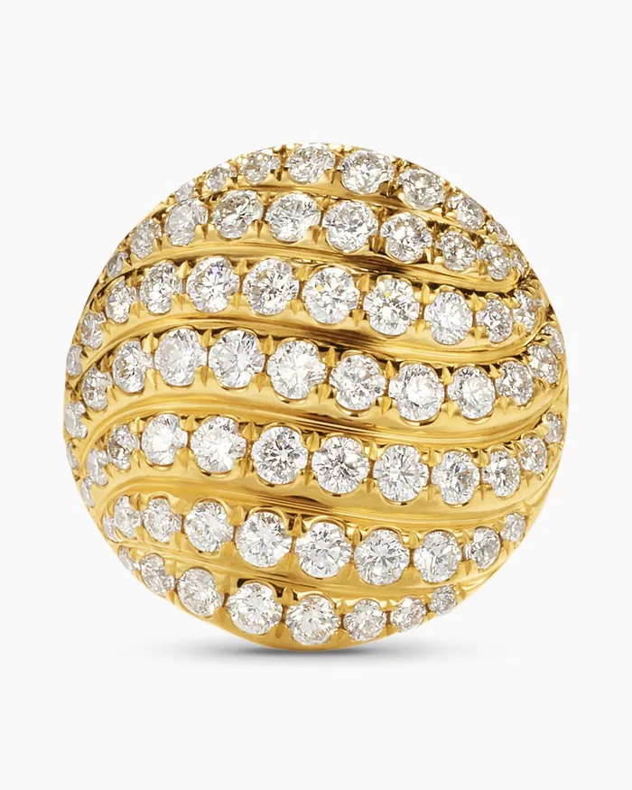 Sculpted Cable Stud Earrings In 18K Yellow Gold With Diamonds 14mm Women David Yurman Stud Sculpted Cable Stud Earrings In 18K Yellow Gold With Diamonds 14mm Women David Yurman Stud
