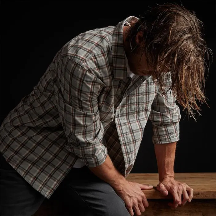 Shirting Men James Perse Brushed Cotton Plaid Shirt Mistmalt