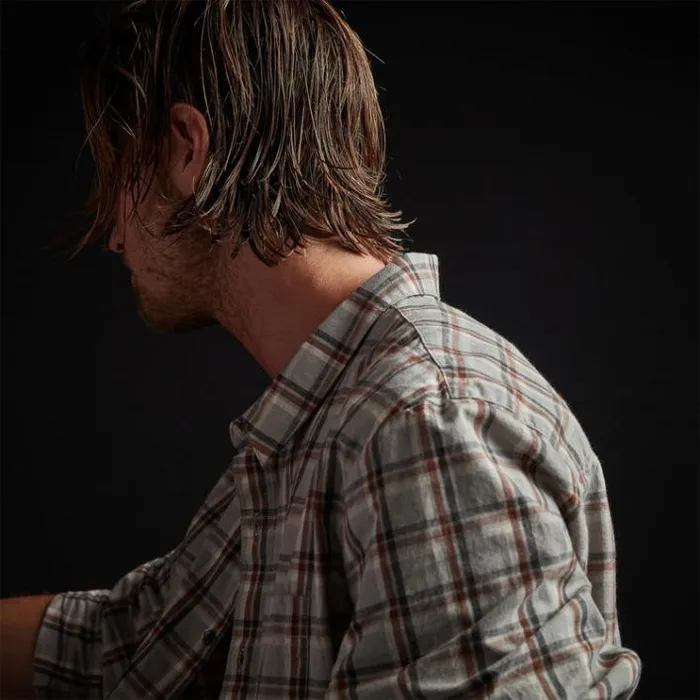 Shirting Men James Perse Brushed Cotton Plaid Shirt Mistmalt