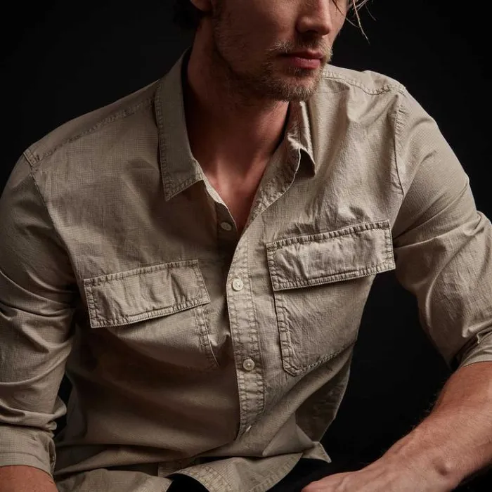 Shirting Men James Perse Rip Stop Shirt Mineral Pigment