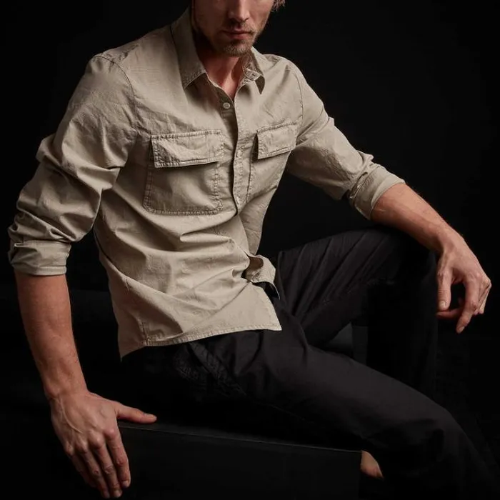 Shirting Men James Perse Rip Stop Shirt Mineral Pigment
