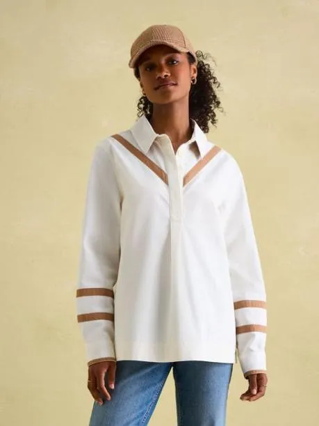 Shirts and Blouses Women Joules Cream Cotton Deck Shirt