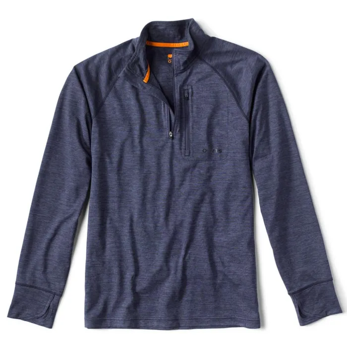 Shirts Men Orvis First Frost QuarterZip Blue Moon