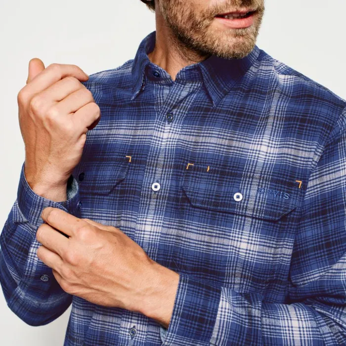 Shirts Men Orvis Flat Creek Tech Flannel Navy