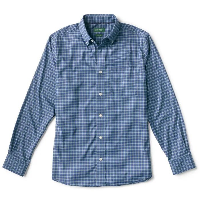 Shirts Men Orvis Transit Performance LongSleeved Shirt Lake Blue