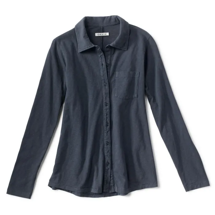 Shirts Women Orvis Canyon ButtonFront Tee Navy