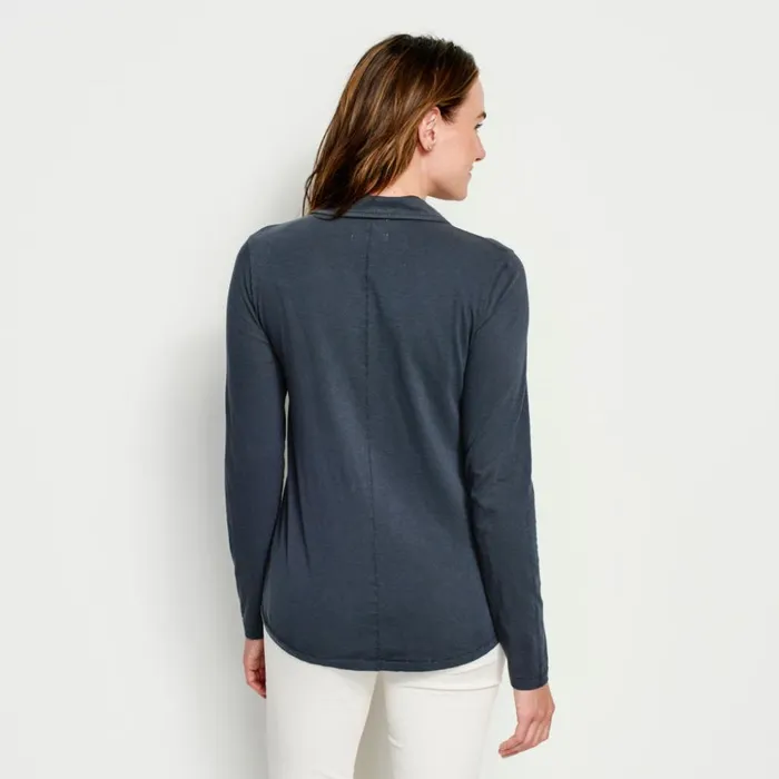 Shirts Women Orvis Canyon ButtonFront Tee Navy