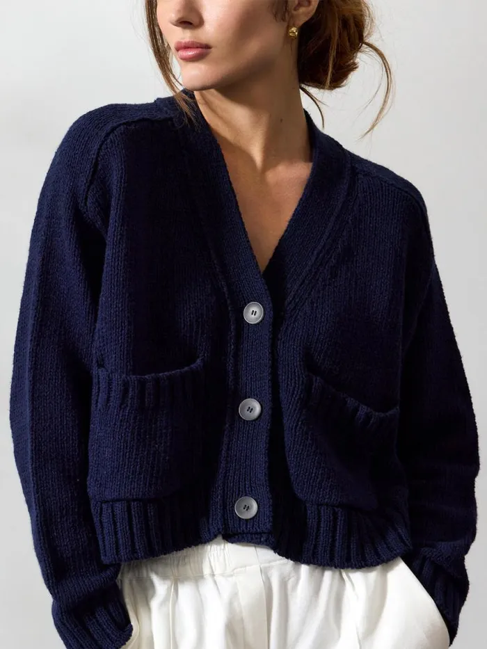 Shop Brochu Walker Cardigans The Cropped Cardigan Hale Navy