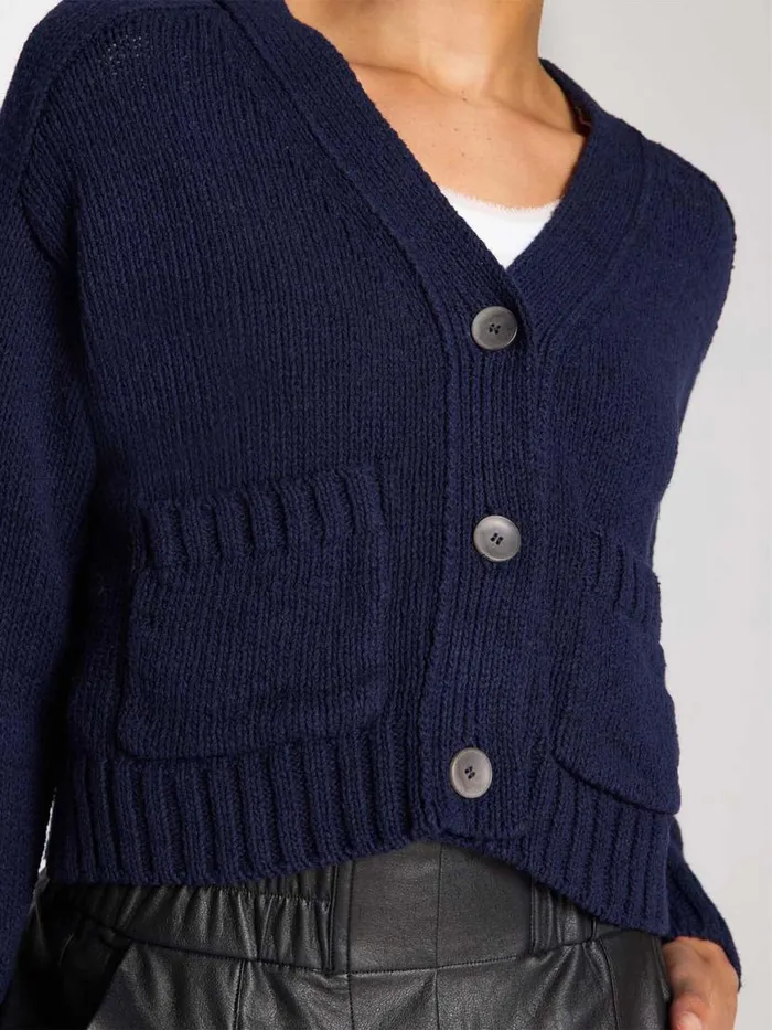 Shop Brochu Walker Cardigans The Cropped Cardigan Hale Navy