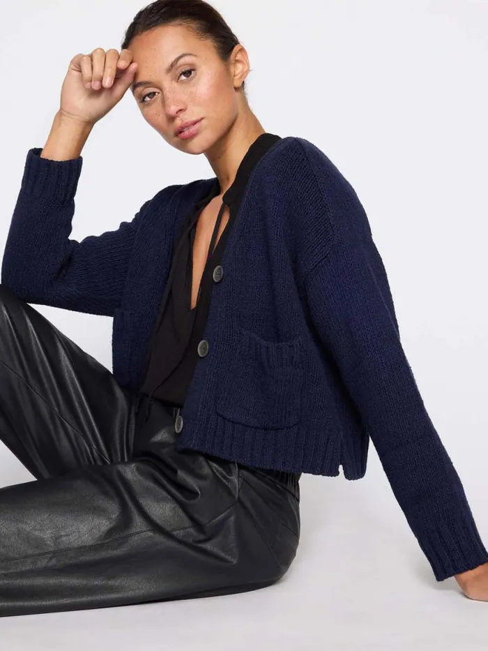 Shop Brochu Walker Cardigans The Cropped Cardigan Hale Navy