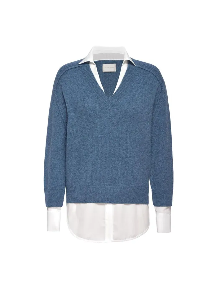 Shop Brochu Walker Looker Sweaters The Looker Layered VNeck Laguna Mlange