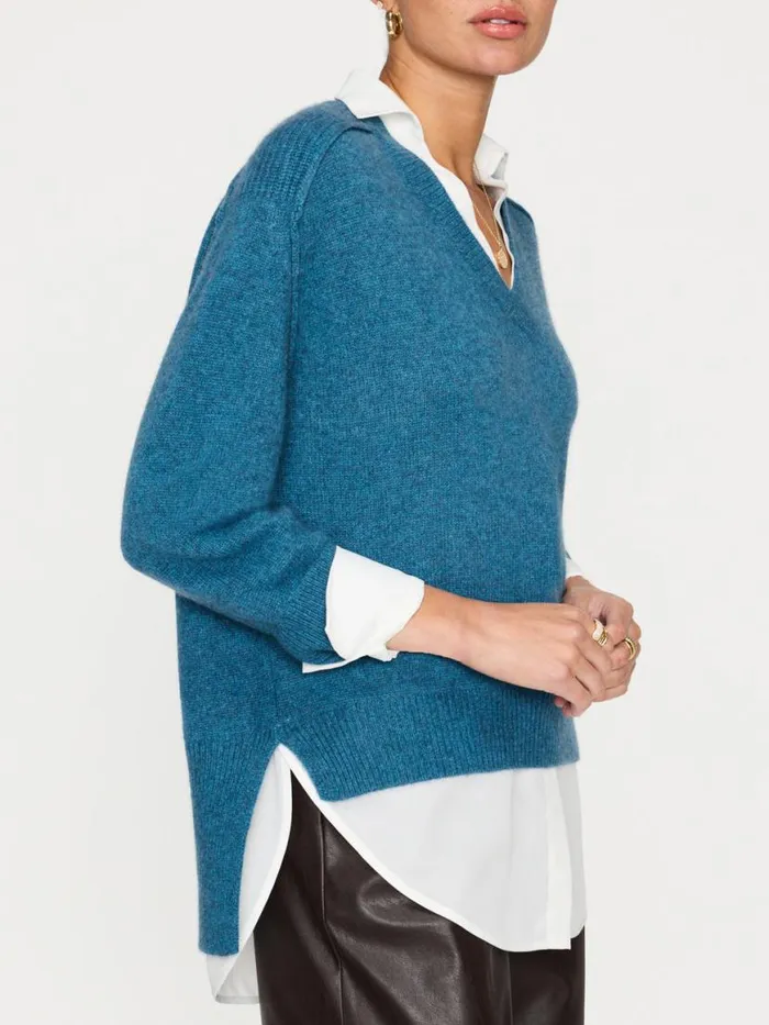 Shop Brochu Walker Looker Sweaters The Looker Layered VNeck Laguna Mlange