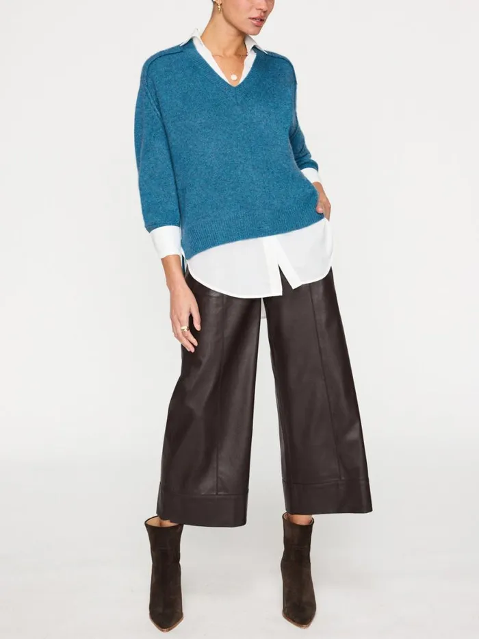 Shop Brochu Walker Looker Sweaters The Looker Layered VNeck Laguna Mlange