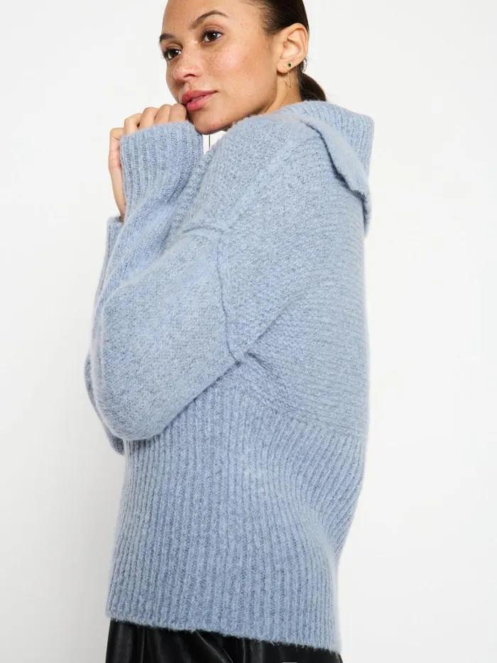 Shop Brochu Walker Sweaters The Elian Pullover Lucia Blue Melange