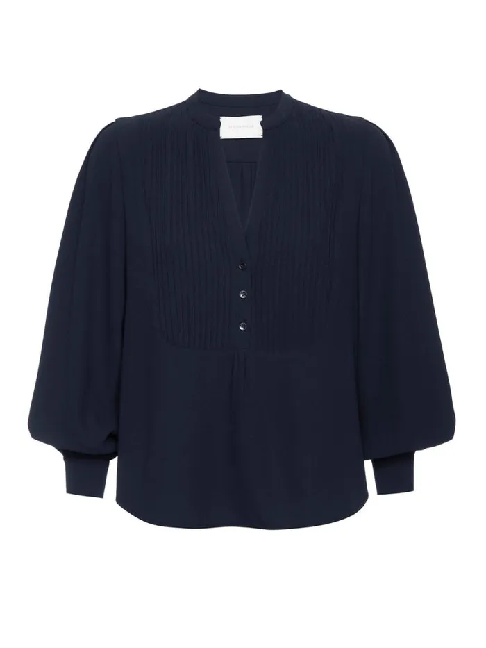 Shop Brochu Walker Tops The Lora Blouse Baltic Navy