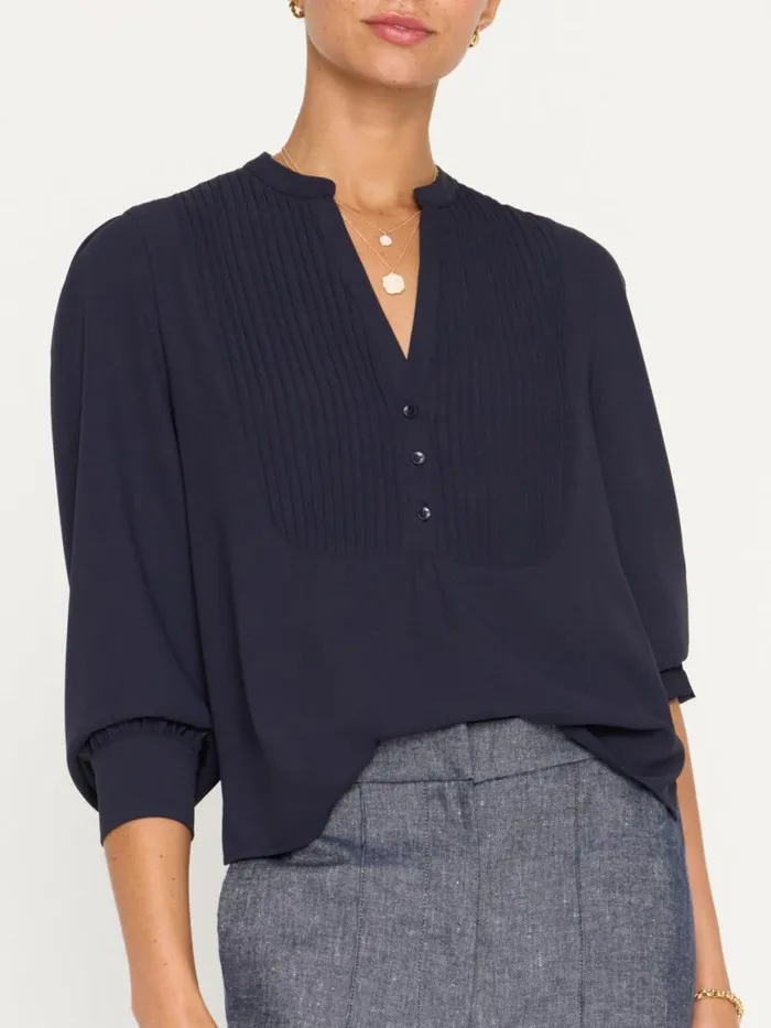 Shop Brochu Walker Tops The Lora Blouse Baltic Navy