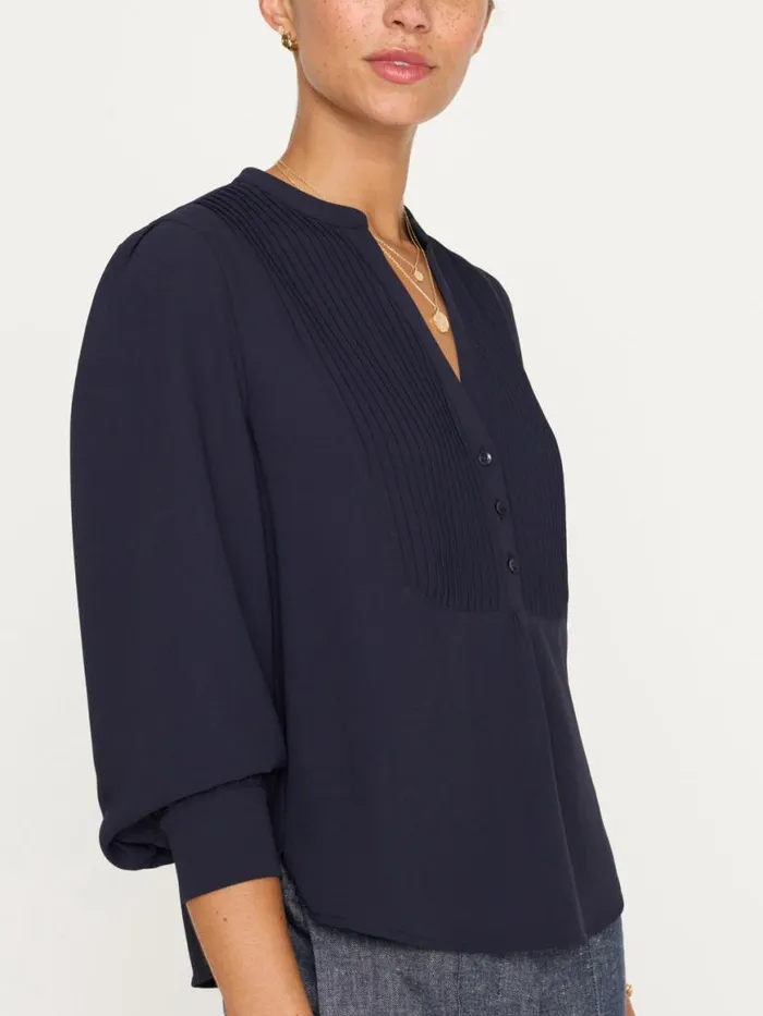 Shop Brochu Walker Tops The Lora Blouse Baltic Navy