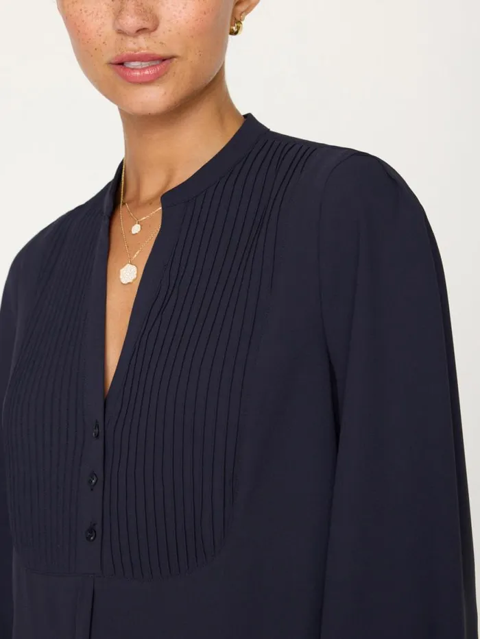 Shop Brochu Walker Tops The Lora Blouse Baltic Navy