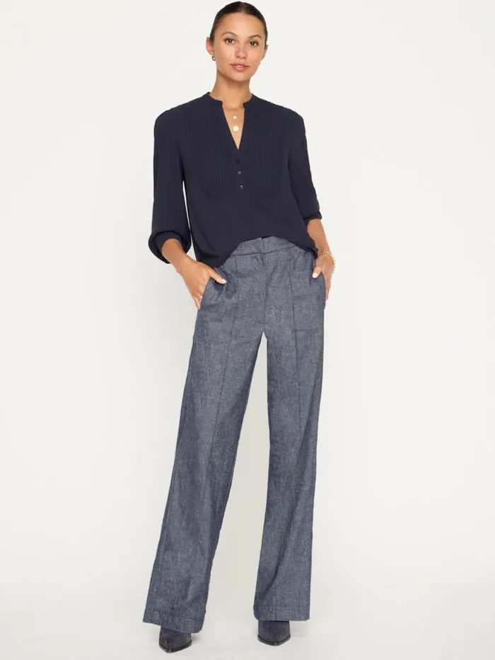 Shop Brochu Walker Tops The Lora Blouse Baltic Navy