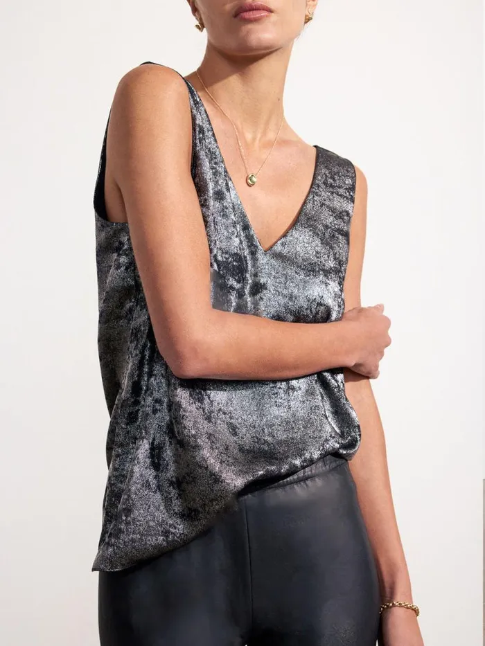 Shop Brochu Walker Tops The Oda Tank Galaxy Silver