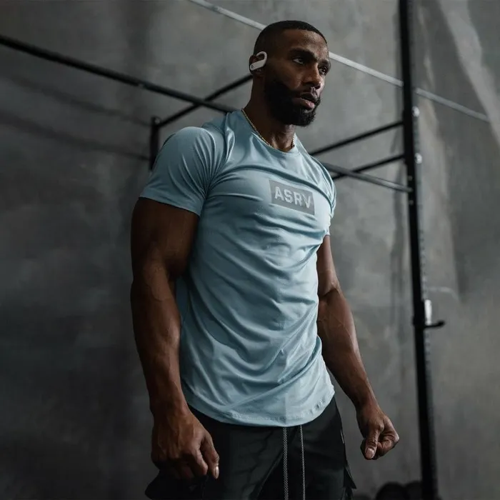 Short Sleeves Men ASRV AeroSilver Established Tee Light Sky