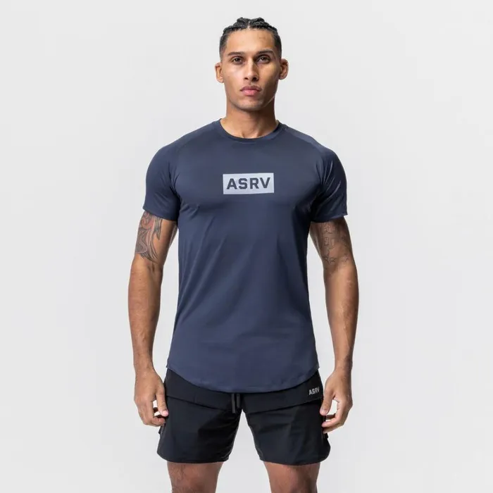 Short Sleeves Men ASRV AeroSilver Established Tee Navy 034box Logo034