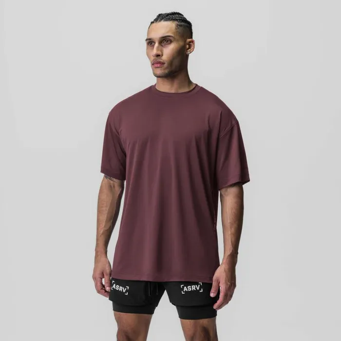 Short Sleeves Men ASRV AeroSilver Oversized Tee Plum