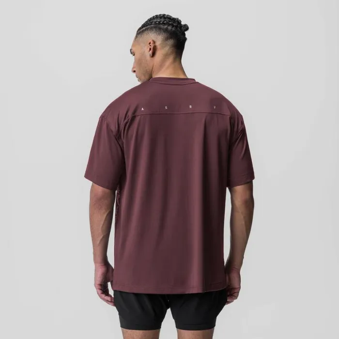Short Sleeves Men ASRV AeroSilver Oversized Tee Plum