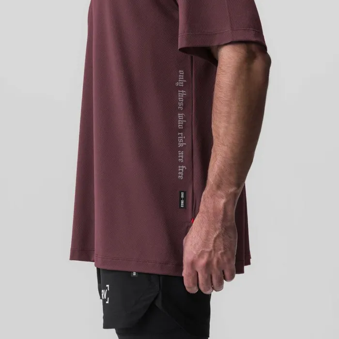Short Sleeves Men ASRV AeroSilver Oversized Tee Plum