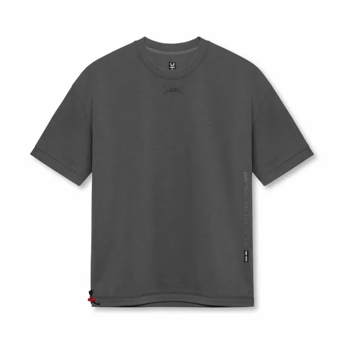 Short Sleeves Men ASRV CottonPlus Heavyweight Oversized Cinch Tee Space Grey