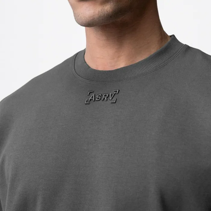 Short Sleeves Men ASRV CottonPlus Heavyweight Oversized Cinch Tee Space Grey