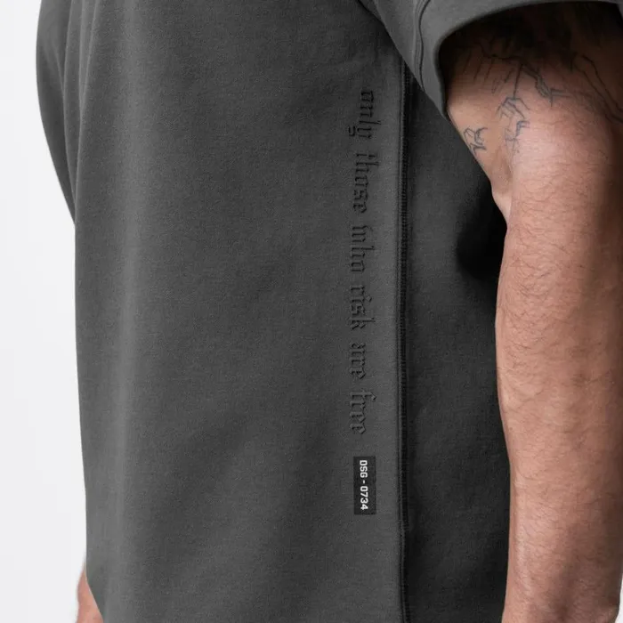 Short Sleeves Men ASRV CottonPlus Heavyweight Oversized Cinch Tee Space Grey