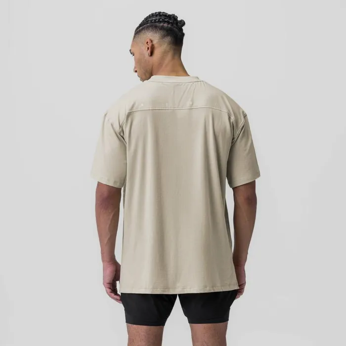Short Sleeves Men ASRV Supima Oversized Tee Sand Smoke
