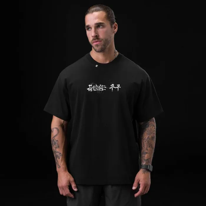 Short Sleeves Men ASRV Tech Essential Relaxed Tee Black 034brush Stroke034