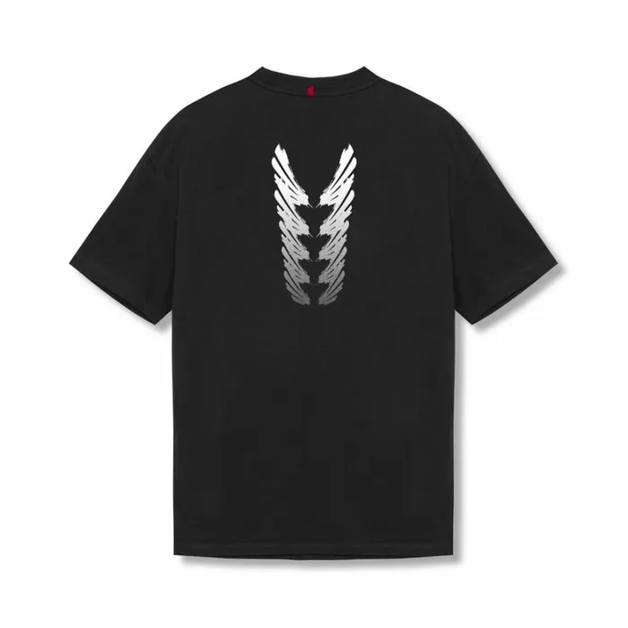 Short Sleeves Men ASRV Tech Essential Relaxed Tee Black 034brush Stroke034